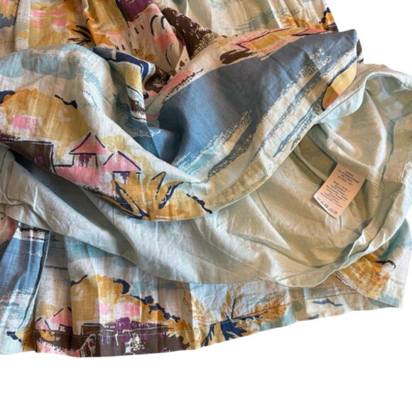 Boden Nancy Dress Rivera Print Fit & Flare Size 14 Linen Look Retro Style - Picture 9 of 9